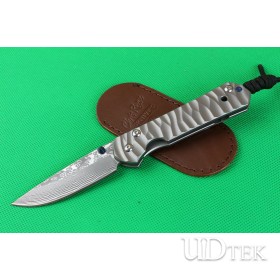 Chris Reeve.Damascus steel CR big sanding classic sebenza 21 pocket knife UD402162